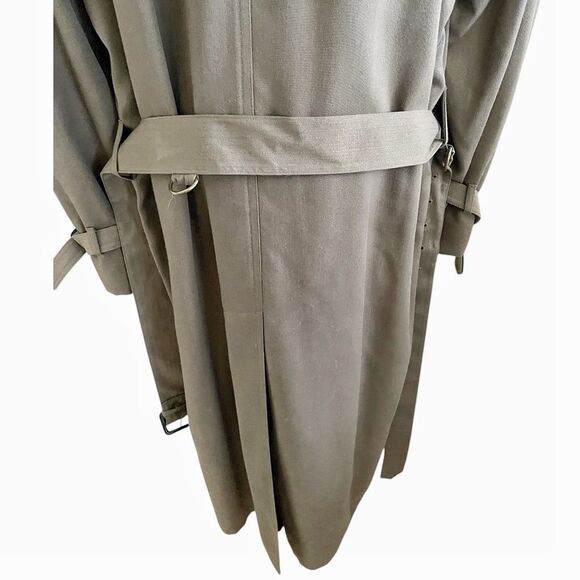 London Fog Vintage Tan Belted Classic Trench Coat Long Jacket Size Large - Picture 7 of 10